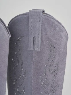 New Stivale texano tacco 7 cm camoscio Donna Texani