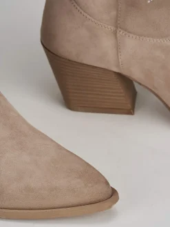 Sale Stivale texano tacco 7 cm camoscio Donna Texani|Stivali Tacco Alto