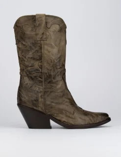 Hot Stivale texano tacco 5 cm pelle Donna Texani