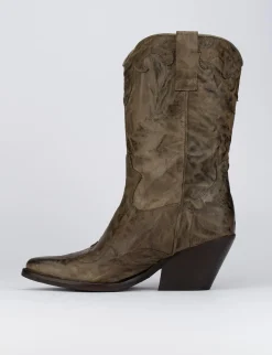 Hot Stivale texano tacco 5 cm pelle Donna Texani