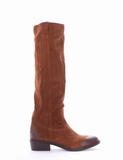 Online stivale texano tacco 2 cm cuoio Donna Texani