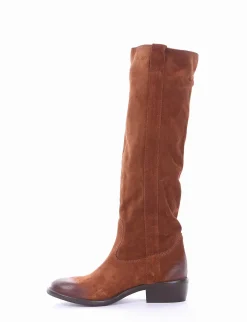 Online stivale texano tacco 2 cm cuoio Donna Texani