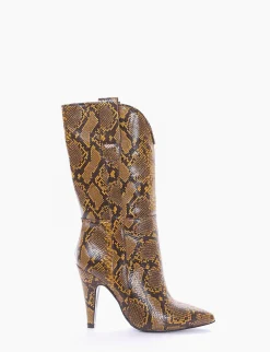 Outlet stivale texano tacco 10 cm Donna Texani