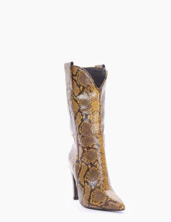 Outlet stivale texano tacco 10 cm Donna Texani