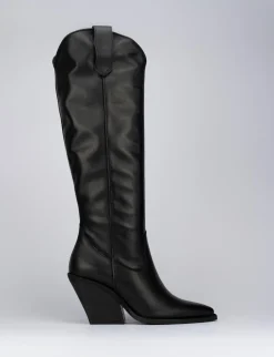 Clearance Stivale texano tacco 9cm pelle Donna Texani