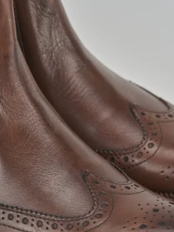 Hot Stivale tronchetto tacco 2 cm pelle Donna Stivaletti Tacco Basso