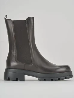 Stivale tronchetto tacco 2 cm testa pelle Donna Stivaletti Tacco Basso