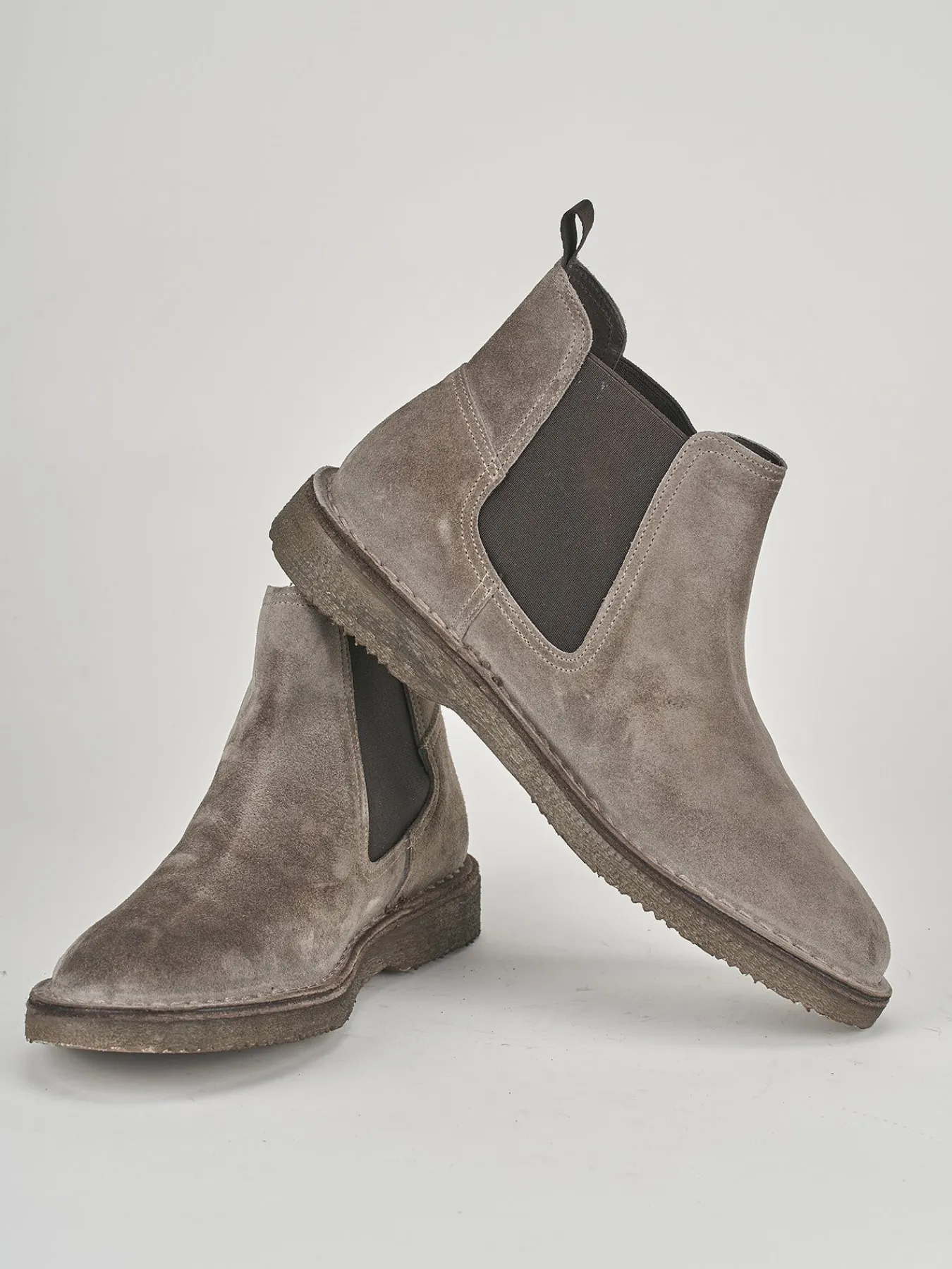 New Stivaletti tacco 1cm camoscio Uomo Stivaletti