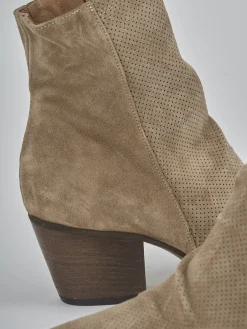 Stivaletti tacco 5cm camoscio Donna Stivaletti Tacco Alto