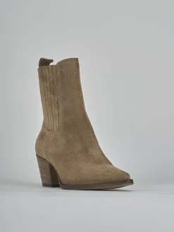 Sale Stivaletti tacco 7cm camoscio Donna Stivaletti Tacco Alto