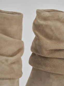 Clearance Stivaletti tacco 9cm camoscio Donna Stivaletti Tacco Alto