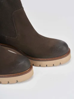 Hot Stivaletti tacco 5cm camoscio Donna Stivaletti Tacco Alto