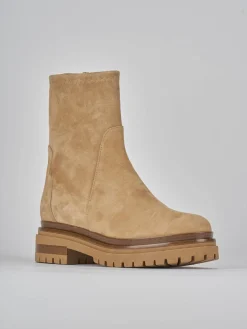 Clearance Stivaletti tacco 3cm camoscio Donna Stivaletti Tacco Basso