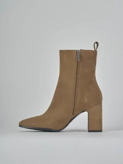 Sale Stivaletti tacco 9cm camoscio Donna Stivaletti Tacco Alto