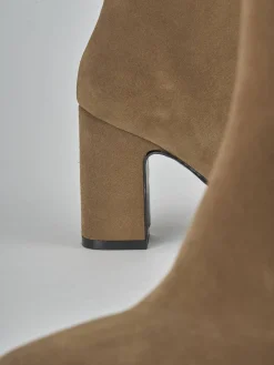 Sale Stivaletti tacco 9cm camoscio Donna Stivaletti Tacco Alto