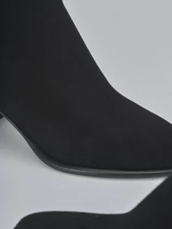 New Stivaletti tacco 5cm camoscio Donna Stivaletti Tacco Alto