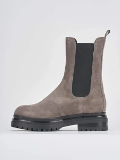 Stivaletti tacco 3cm camoscio Donna Stivaletti Tacco Basso