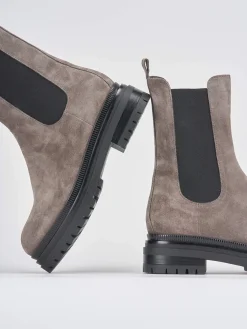 Stivaletti tacco 3cm camoscio Donna Stivaletti Tacco Basso