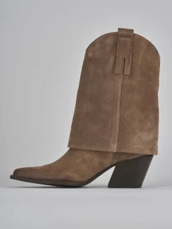 Outlet Stivaletti tacco 6cm camoscio Donna Stivaletti Tacco Alto