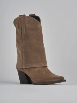 Outlet Stivaletti tacco 6cm camoscio Donna Stivaletti Tacco Alto