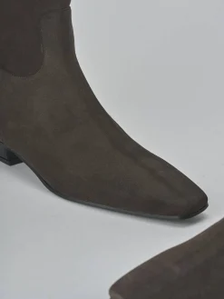 New Stivaletti tacco 3cm camoscio testa Donna Stivaletti Tacco Basso