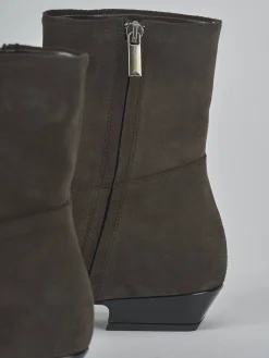 New Stivaletti tacco 3cm camoscio testa Donna Stivaletti Tacco Basso