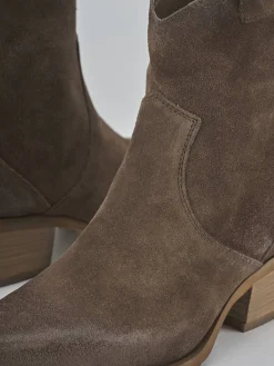 Hot Stivaletti tacco 5cm camoscio Donna Stivaletti Tacco Alto