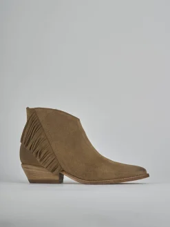 Outlet Stivaletti tacco 4cm camoscio Donna Stivaletti Tacco Basso