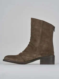 Hot Stivaletti tacco 5cm camoscio Donna Stivaletti Tacco Alto