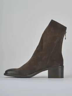 Outlet Stivaletti tacco 5cm camoscio testa Donna Stivaletti Tacco Alto