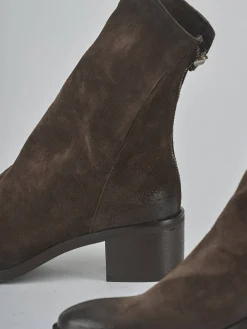 Outlet Stivaletti tacco 5cm camoscio testa Donna Stivaletti Tacco Alto