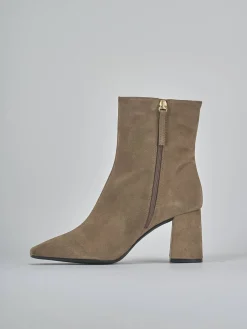 Hot Stivaletti tacco 7cm camoscio Donna Stivaletti Tacco Alto