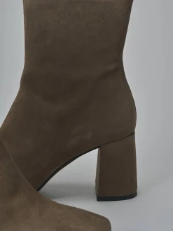 Hot Stivaletti tacco 7cm camoscio Donna Stivaletti Tacco Alto