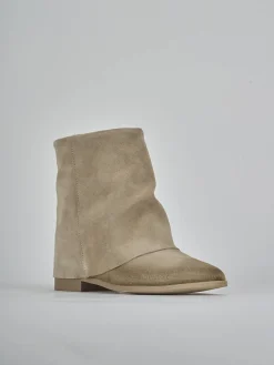 Outlet Stivaletti tacco 1cm camoscio Donna Stivaletti Tacco Basso