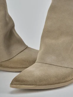 Outlet Stivaletti tacco 1cm camoscio Donna Stivaletti Tacco Basso