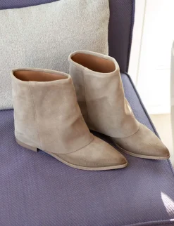 Outlet Stivaletti tacco 1cm camoscio Donna Stivaletti Tacco Basso