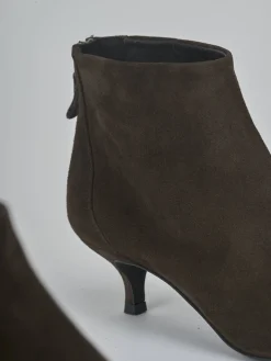 Outlet Stivaletti tacco 5cm camoscio testa Donna Stivaletti Tacco Alto