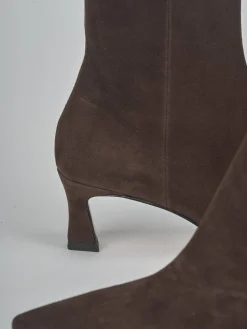 Clearance Stivaletti tacco 6cm camoscio testa Donna Stivaletti Tacco Alto