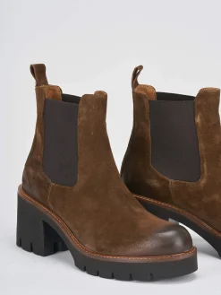 Hot Stivaletti tacco 6cm camoscio Donna Stivaletti Tacco Alto