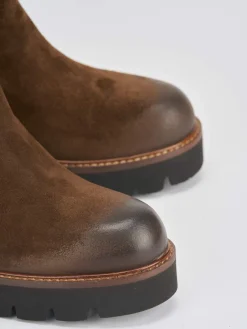 Hot Stivaletti tacco 6cm camoscio Donna Stivaletti Tacco Alto