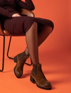 Hot Stivaletti tacco 6cm camoscio Donna Stivaletti Tacco Alto