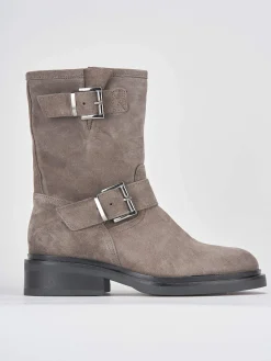 Online Stivaletti tacco 2cm camoscio Donna Stivaletti Tacco Basso