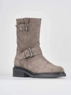 Online Stivaletti tacco 2cm camoscio Donna Stivaletti Tacco Basso