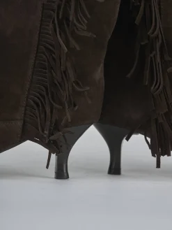 New Stivaletti tacco 5cm camoscio testa Donna Stivaletti Tacco Alto