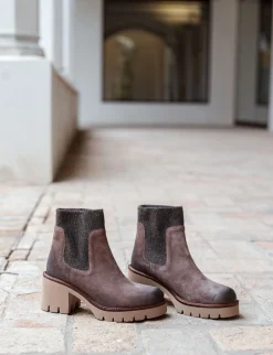 Hot Stivaletti tacco 5cm camoscio Donna Stivaletti Tacco Alto