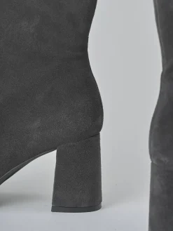 Outlet Stivaletti tacco 7cm camoscio Donna Stivaletti Tacco Alto