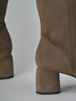 Sale Stivaletti tacco 6cm camoscio Donna Stivaletti Tacco Alto