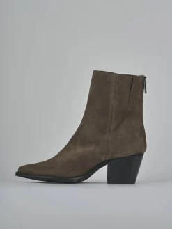 Outlet Stivaletti tacco 6cm camoscio Donna Stivaletti Tacco Alto