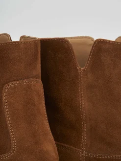 New Stivaletti tacco 2cm camoscio Donna Stivaletti Tacco Basso