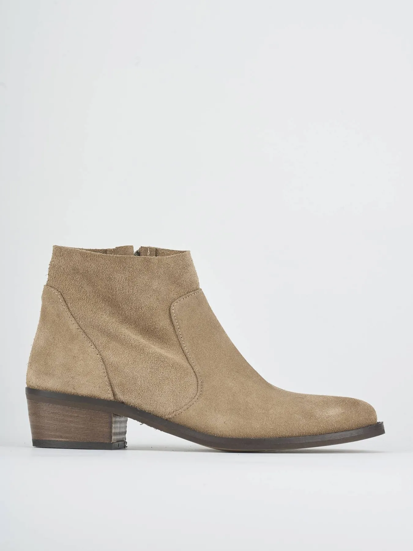 Outlet Stivaletti tacco 3cm camoscio Donna Stivaletti Tacco Basso